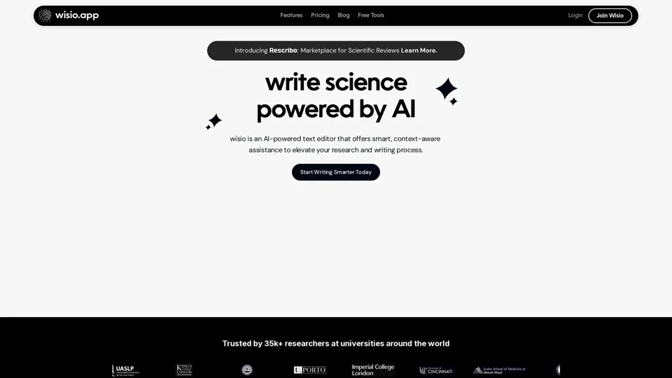 wisio | Write Science Powered by AI - AI for scientific writing