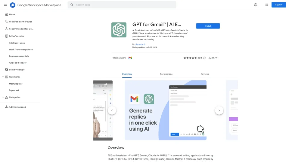 GPT for Gmail™ | AI Email Assistant | Gemini - Google Workspace Marketplace