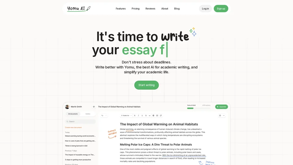 Yomu AI | Write papers and essays with AI