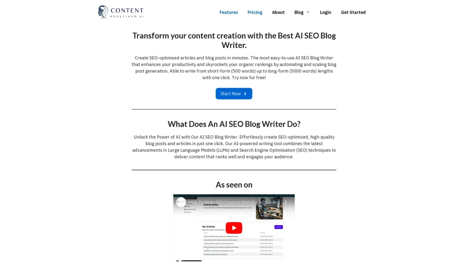 Best AI SEO Blog Writer - Content Redefined