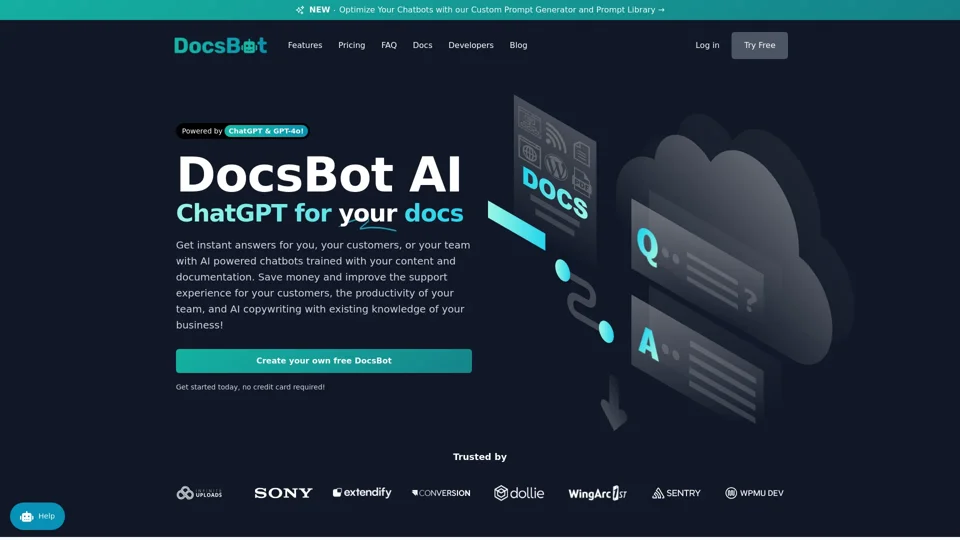 DocsBot AI - Custom chatbots from your documentation