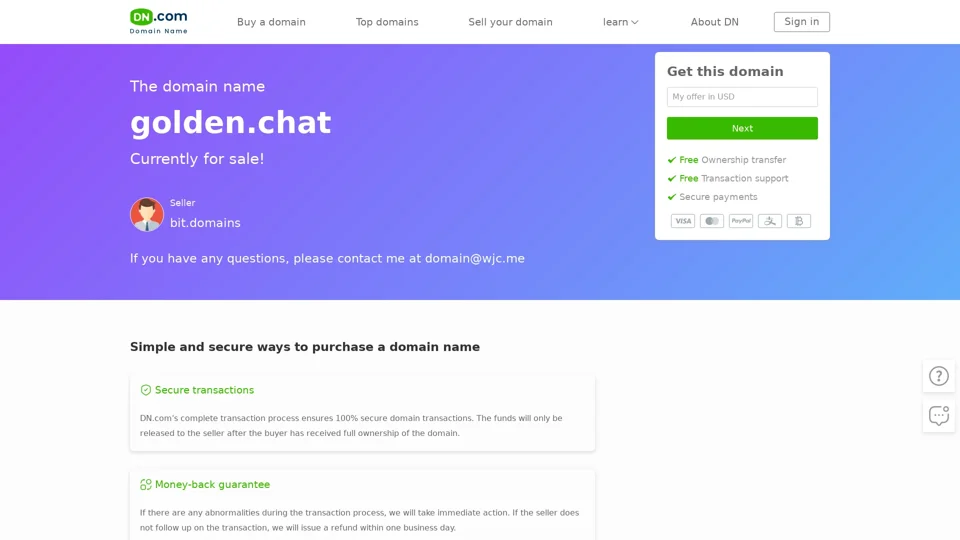 golden.chatPremium domain name trading - golden.chatBuy and sell domain names at a fixed price- Dn.com domain name trading platform