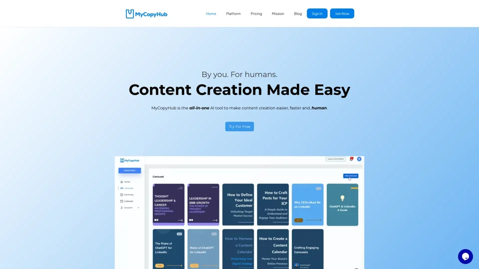 MyCopyHub - Content Creation Made Easy with AI