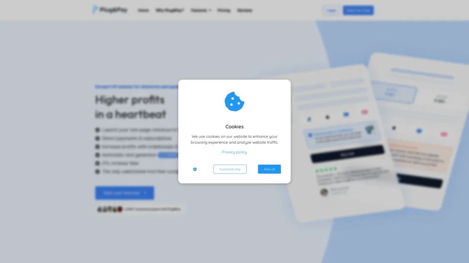 One page checkouts | Plug&Pay®