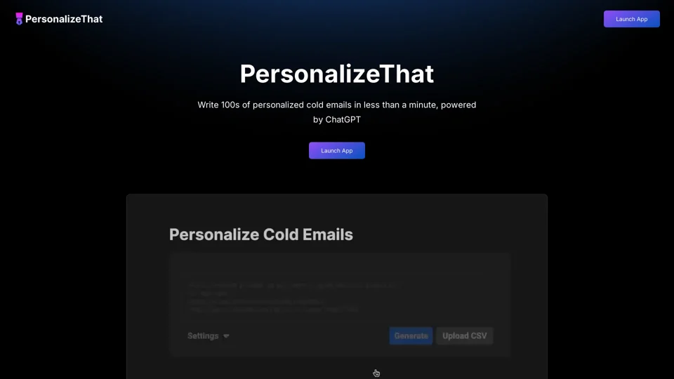 PersonalizeThat - AI-Powered Personalized Cold Emails