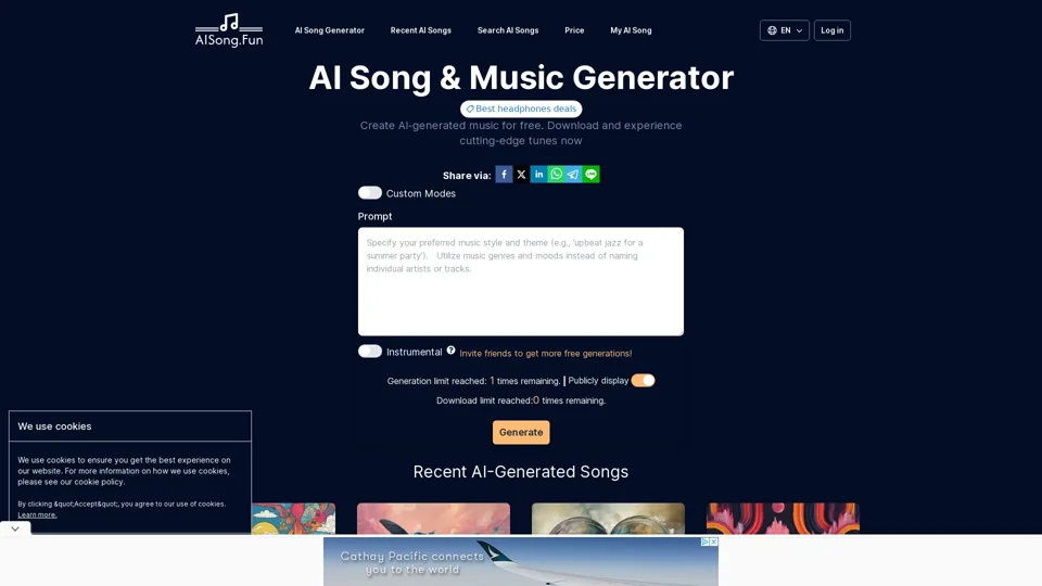 AISong.Fun - Free AI Song, Music & Lyrics Generator