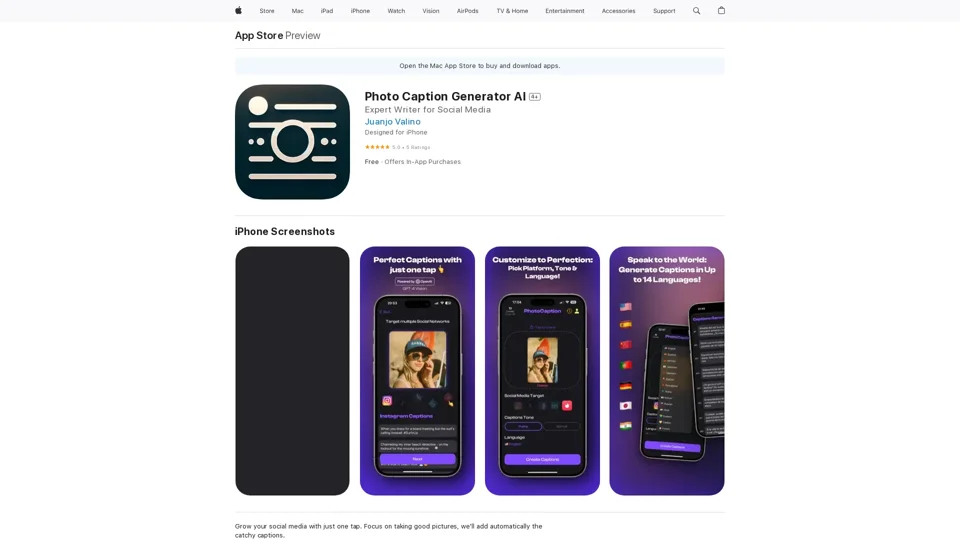 Photo Caption Generator AI on the App Store