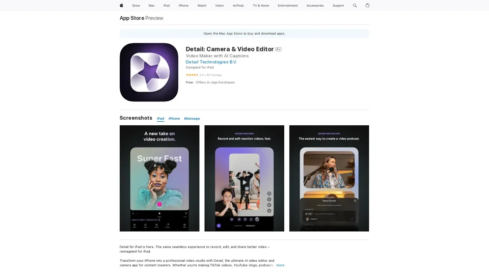 Detail: Camera & Video Editor on the App Store