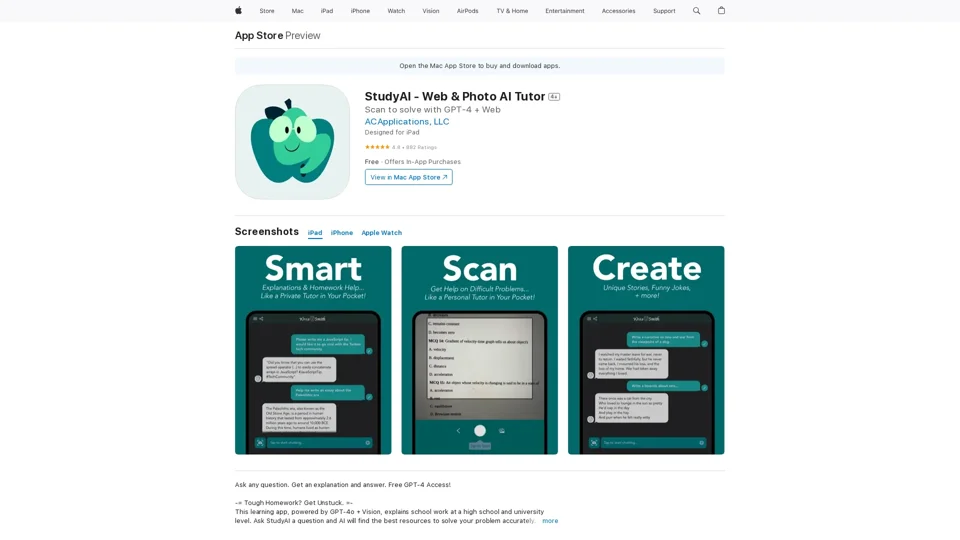 StudyAI - Web & Photo AI Tutor on the App Store