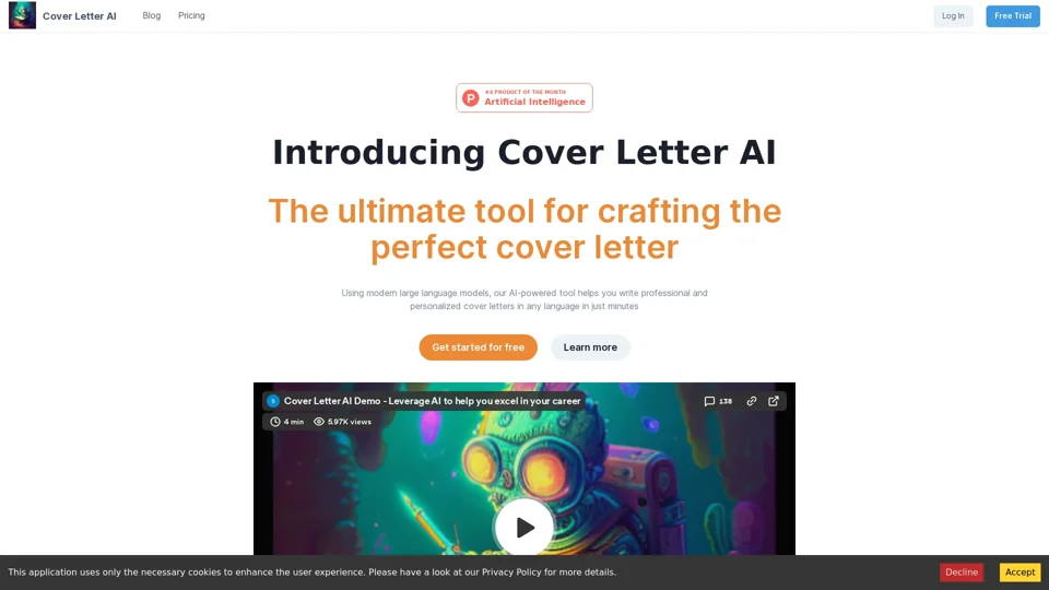 Cover Letter AI - Leverage AI to help you excel in your career
