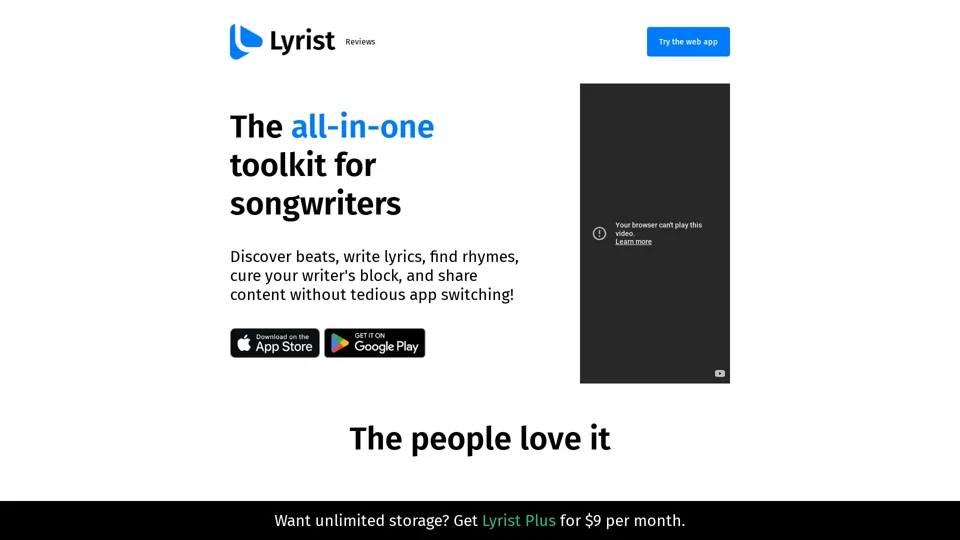Lyrist - The all-in-one toolkit for songwriters