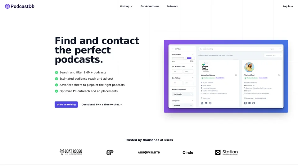 Free Podcast Database for PR and Marketing, 2.9M+ Podcasts