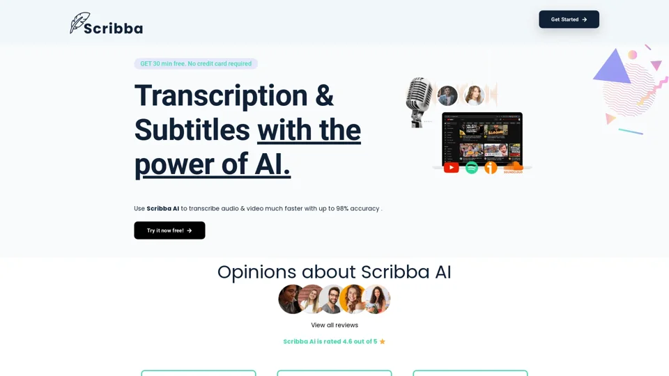 Scribba - Transcription & Subtitles with the power of AI.