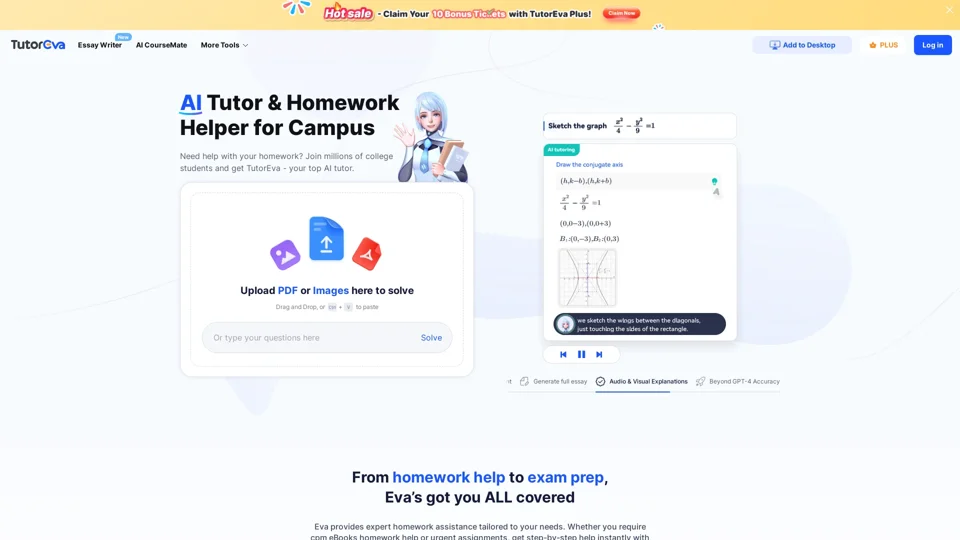 AI Homework Helper & AI Tutor for All College Subjects – TutorEva