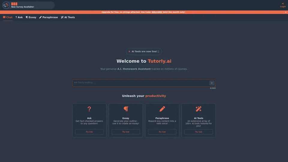 Tutorly.ai | Need help with homework?