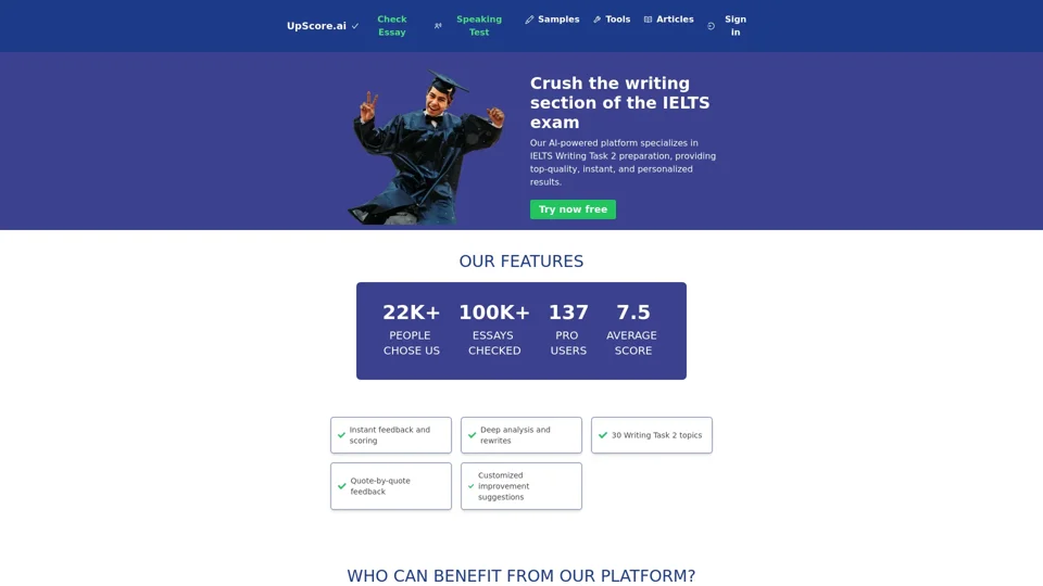 AI-Powered IELTS Writing Assistant | Improve Your Score with Mock Tests & Instant Feedback