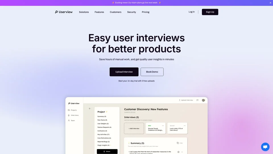 Userview | Easy User Insights for Better Products