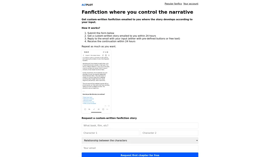 AltPlot — fanfiction written just for you