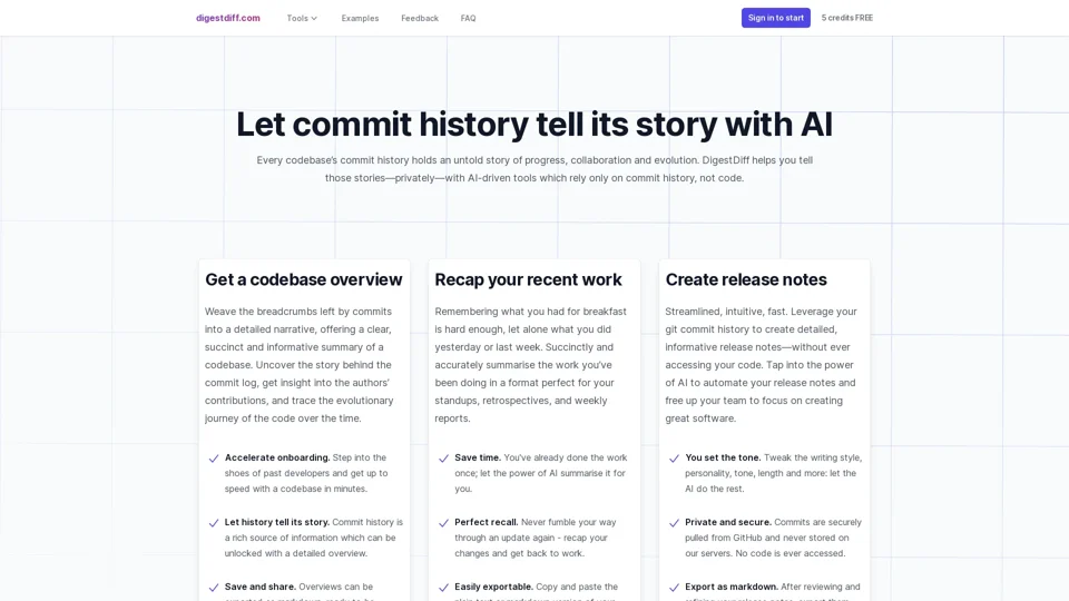 Learn from commit history using AI | DigestDiff