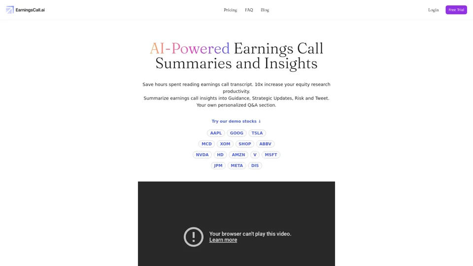 AI-Powered Stock Earnings Call Summaries and Insights