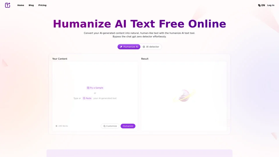 Humanize.im：Humanize AI Text Free Online