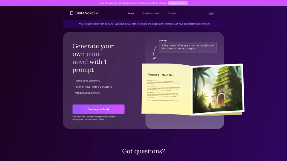 InstaNovel - Generate your Novel with AI