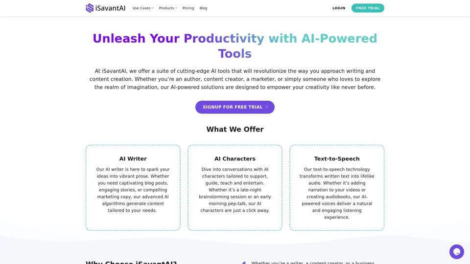 AI Content Generator, AI Writing Assistant - iSavantAI
