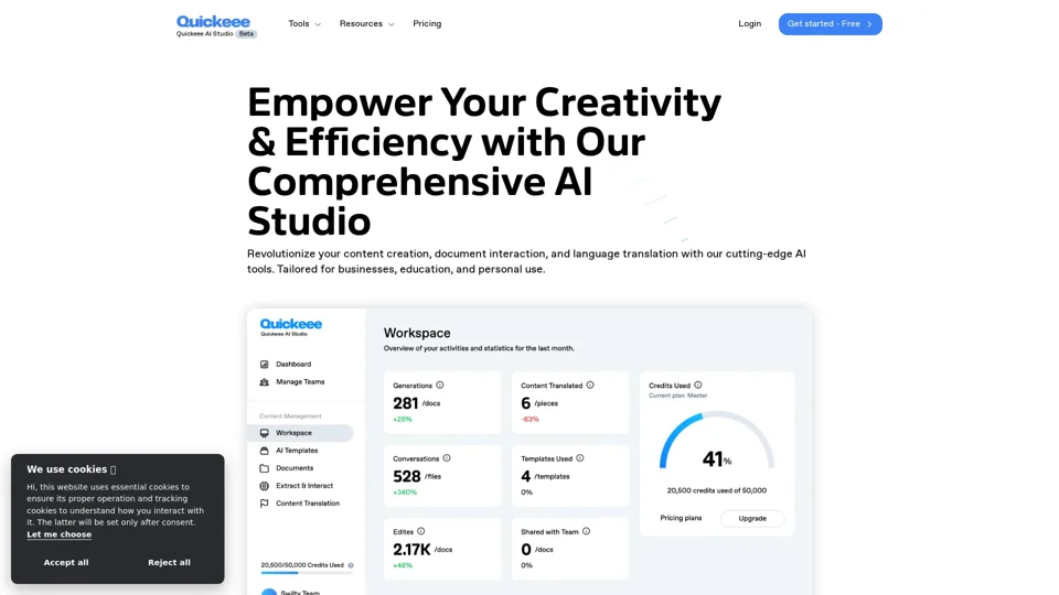 AI Writing tools - Empower Your Creativity - Quickeee