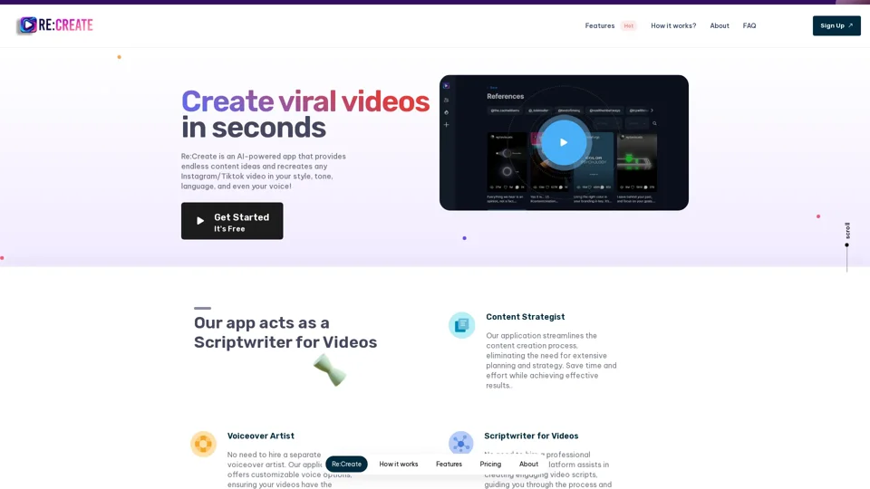 🥇 #1 Tool for Content Makers - RE:Create videos with AI