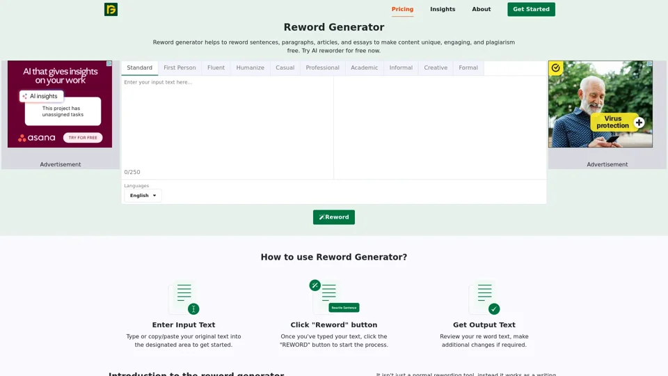 Reword Generator - Best Rewording Tool Online