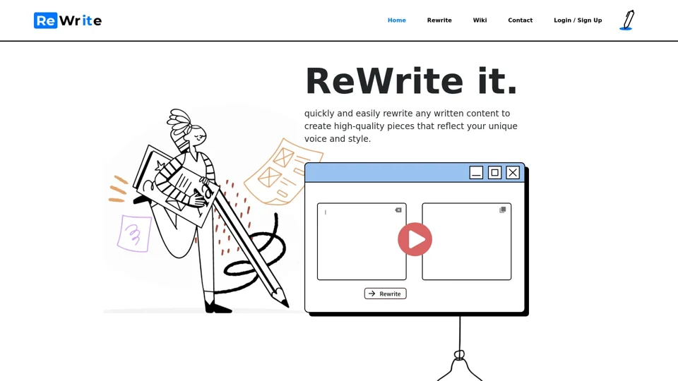 ReWrite It.AI | Rewrite with Confidence: Enhance Your Writing with AI Technology