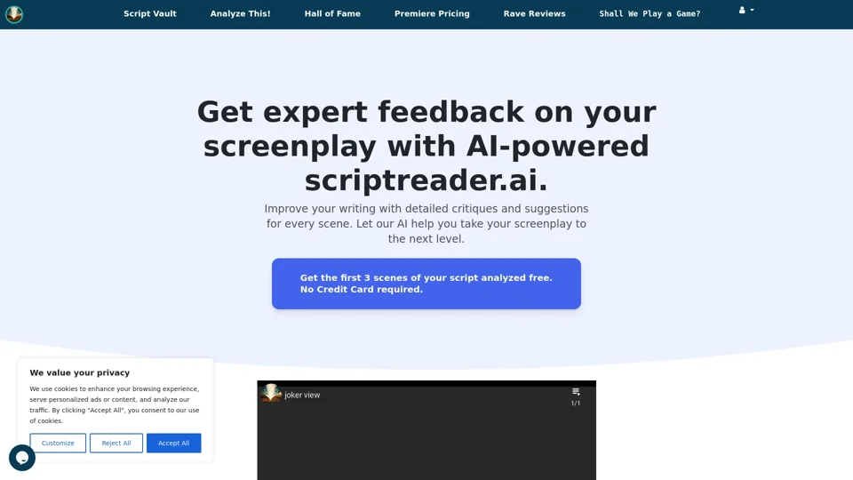 AI-Powered Screenplay Analysis | ScriptReader.ai