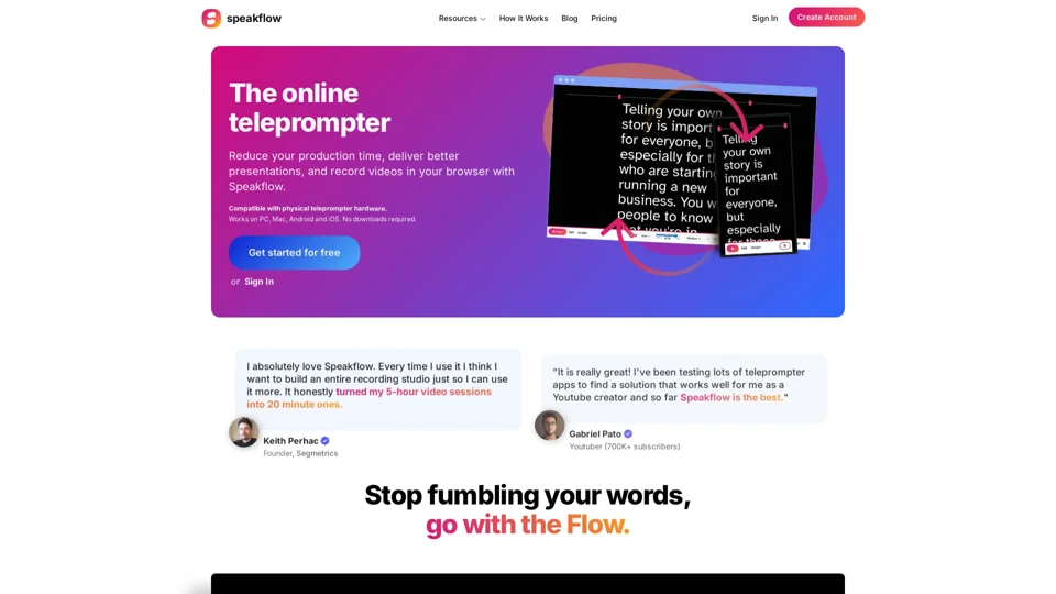 Speakflow — Online Teleprompter