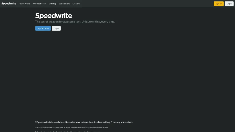 Speedwrite: Unique writing, every time