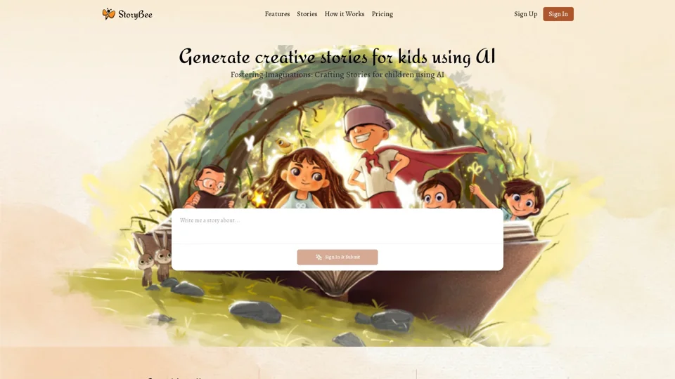 Write stories for kids using AI - StoryBee