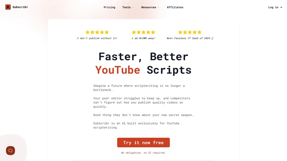 Subscribr | Faster, Better YouTube Scripts