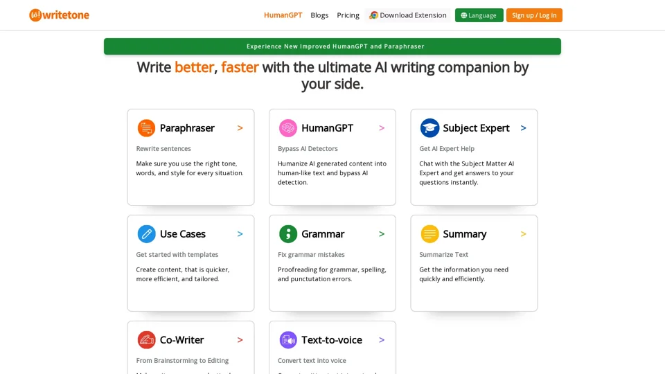 Writetone - Write Naturally | AI Powered for the Right Tone