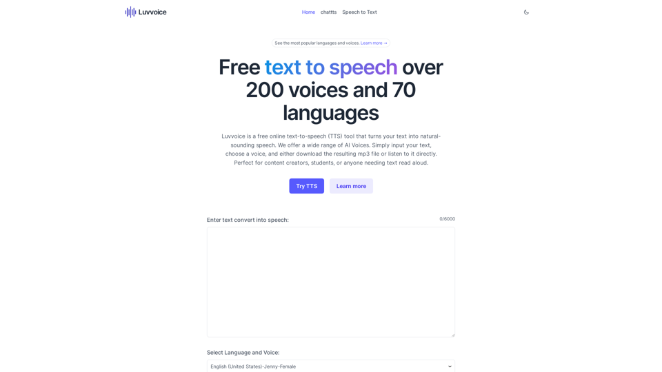 Luvvoice: Free Convert Text to Speech Online, No Word Limit