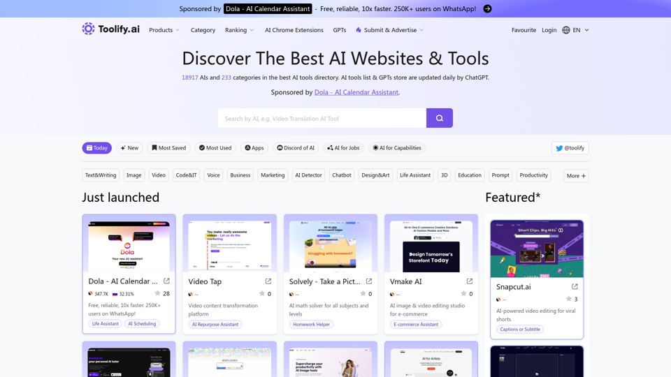 Best AI Tools Directory & AI Tools List - Toolify