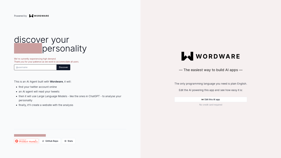 Twitter Personality - AI Agent by Wordware